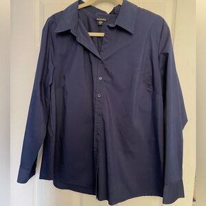 Women’s Navy Blue Button Down Dress Shirt